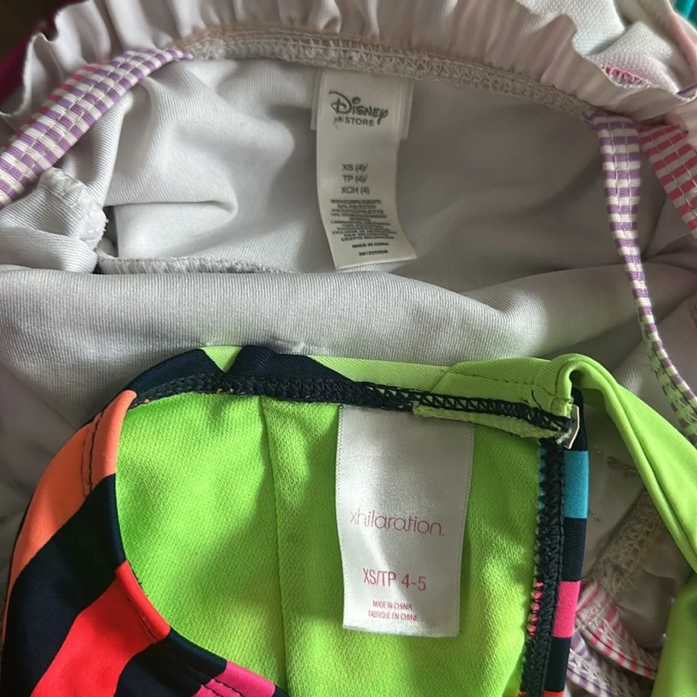 Youth Girl’s size XS/Small swimsuits/swimwear Lot Disney store, Souris Mini, etc